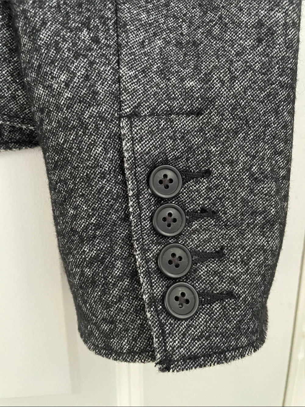 J. Crew Thandie Marled Charcoal Gray Double-Breasted Wool Blend Blazer Sz 8